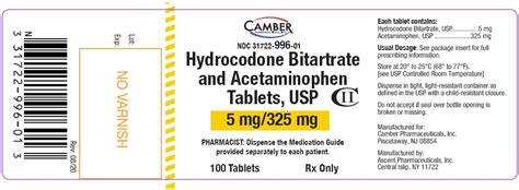 Hydrocodone acetaminophen 5 mg 325 mg - Nalocet (oxycodone/acetaminophen 2.5-300 mg) Nucynta (tapentadol IR) Oxaydo (oxycodone IR 5 mg, 7.5 mg) Oxycodone concentrate oral solution generic Oxycodone/aspirin generic Oxycodone/ibuprofen generic Oxymorphone IR generic Primlev (oxycodone/acetaminophen 5-300 mg, 7.5-300 mg, 10-300 mg) Prolate (oxycodone/acetaminophen 10-300 mg/5 mL) IR ...